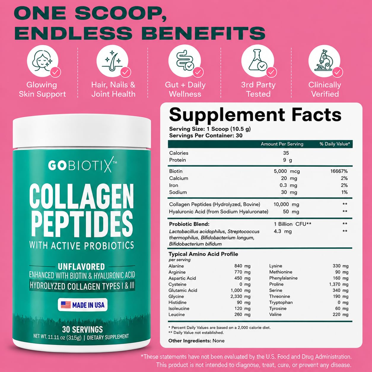 GOBIOTIX Collagen Peptides ingredients list