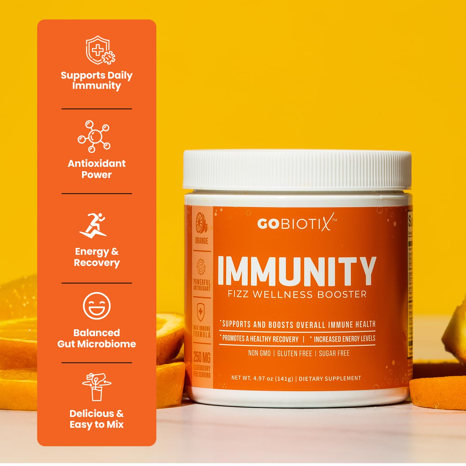GOBIOTIX daily wellness Fizz Wellness support scoop with powder