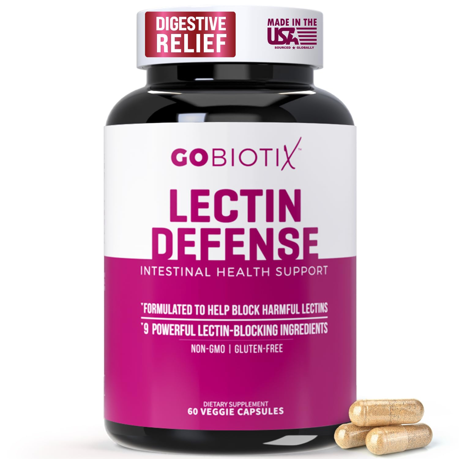 GOBIOTIX Lectin Defense supplement bottle front view
