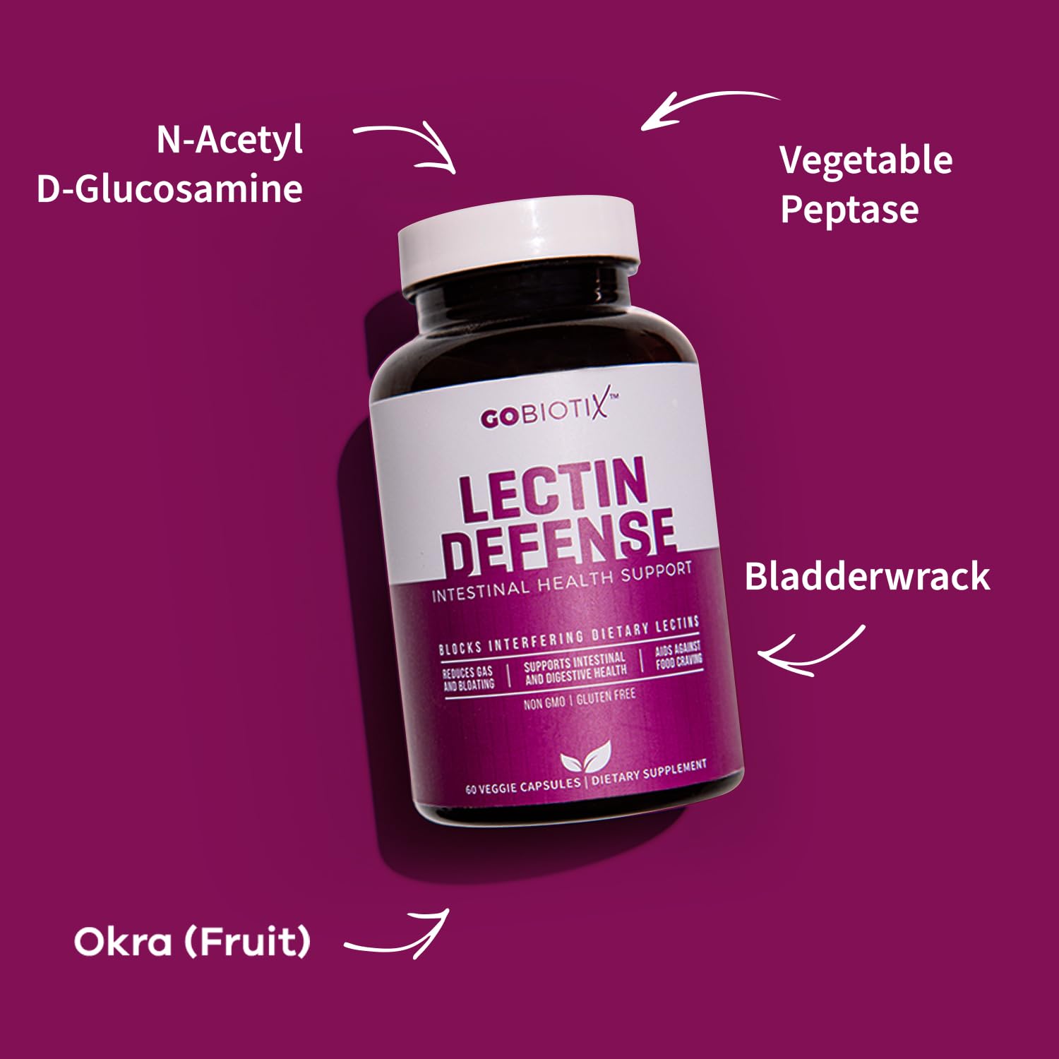 GOBIOTIX Lectin Defense supplement bottle side view