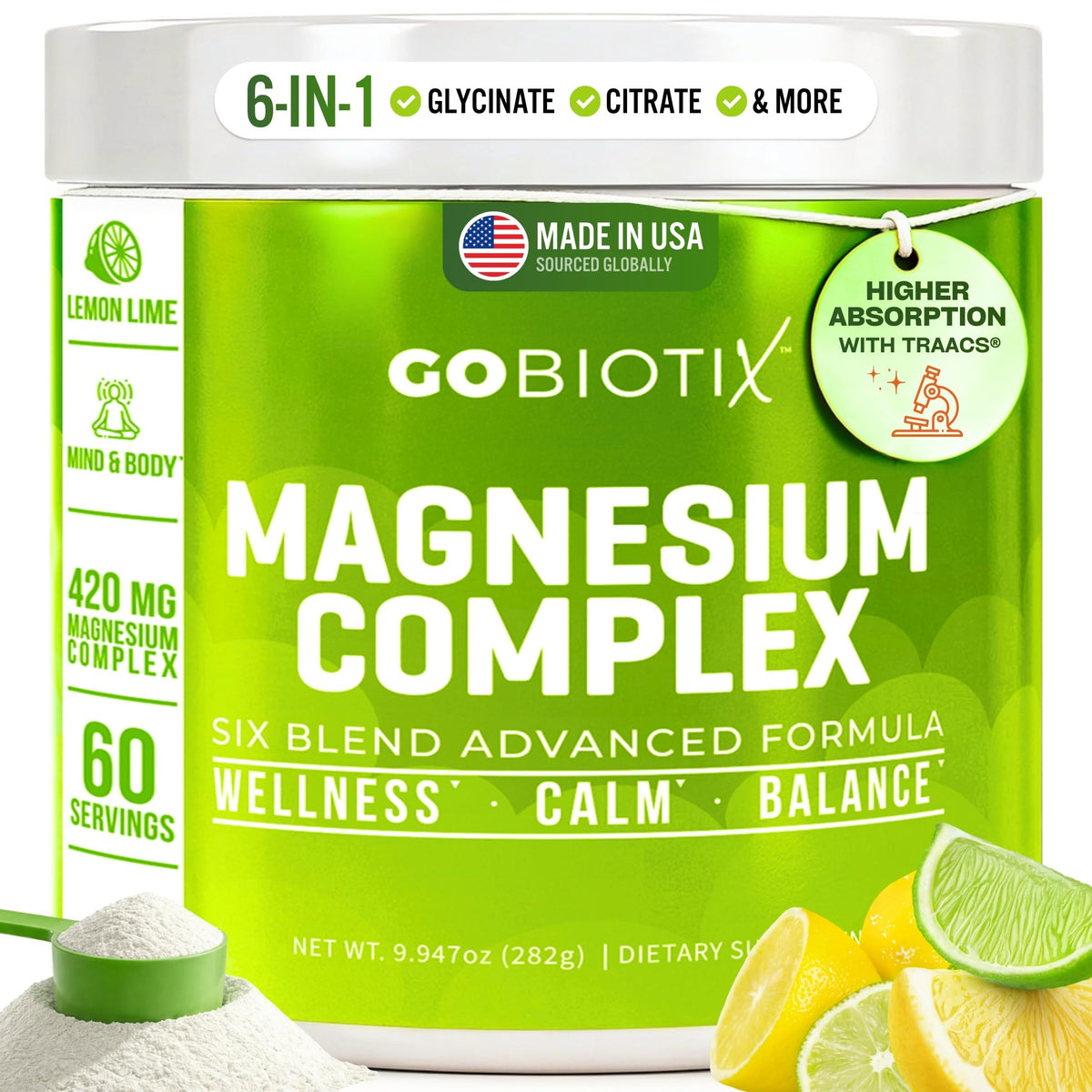 GOBIOTIX Magnesium Complex Powder front view with packaging