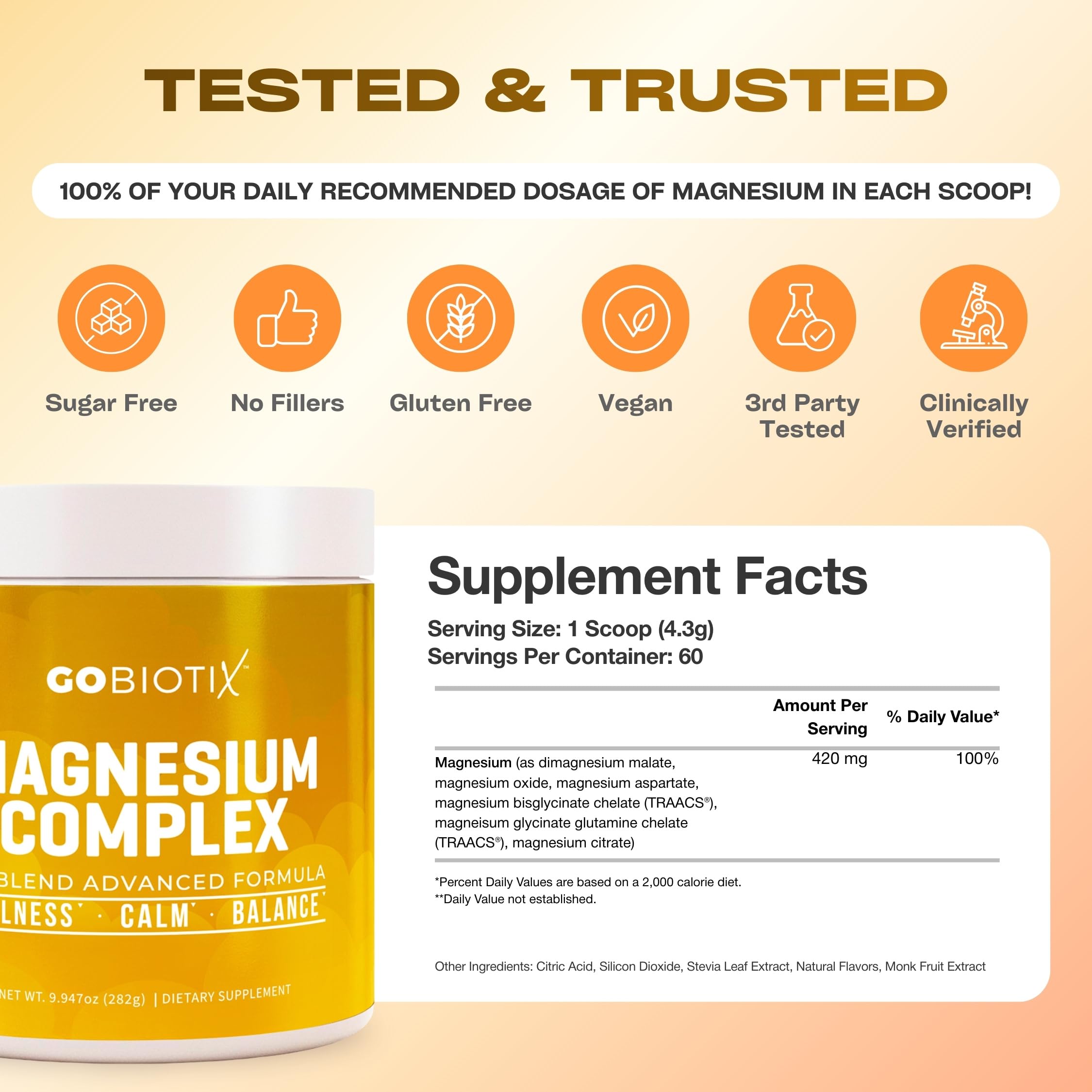 GOBIOTIX Magnesium Complex Powder in Honey Citrus flavour
