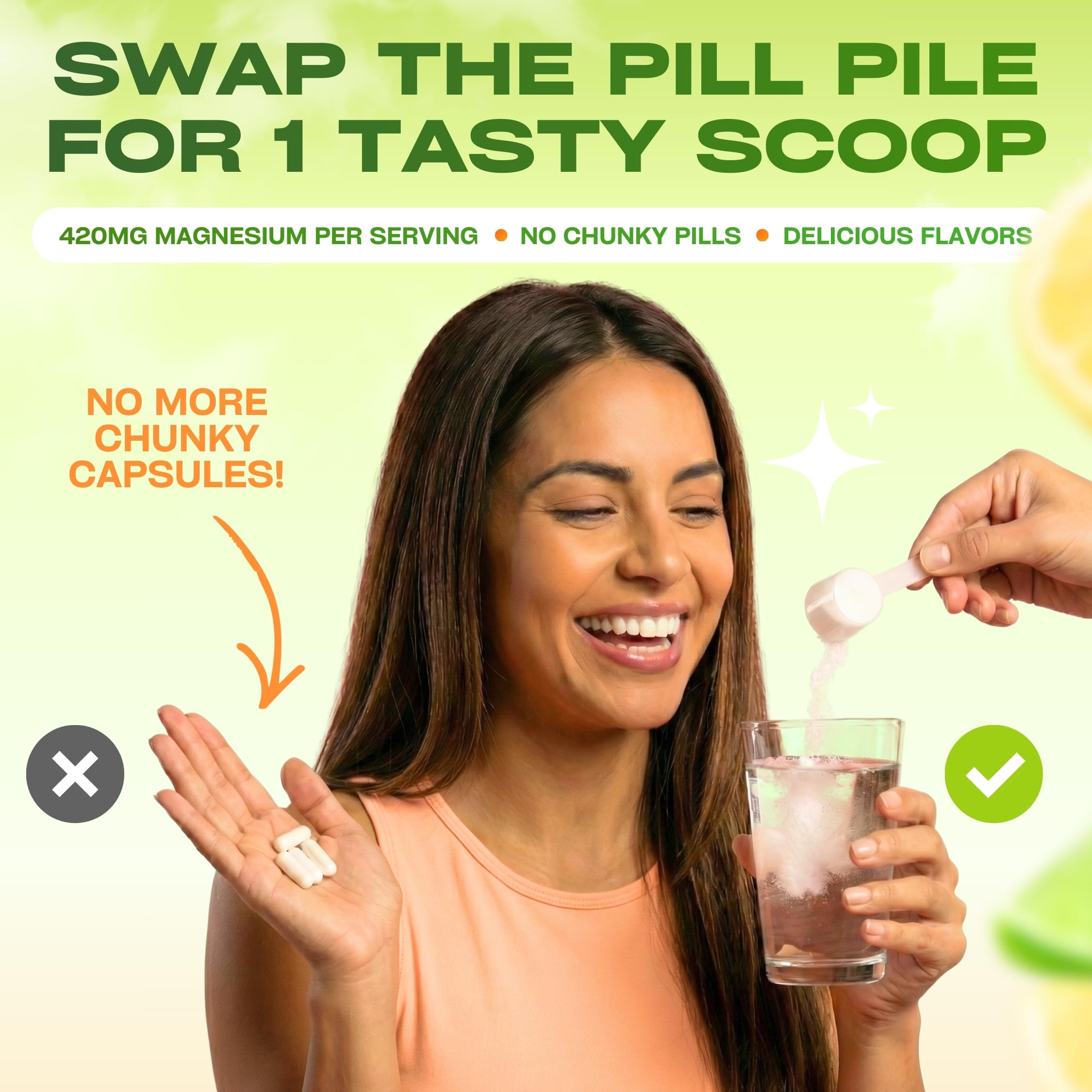 GOBIOTIX Magnesium Complex Powder scoop showing powder