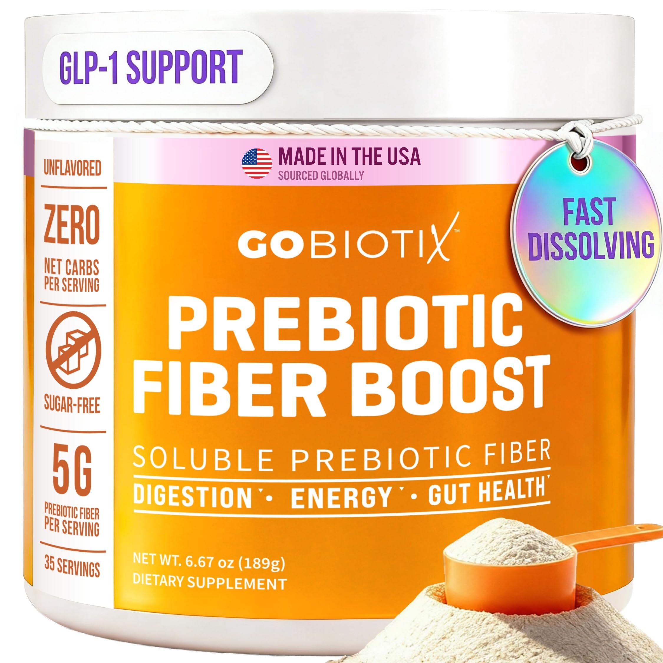 GOBIOTIX Organic Plant-Based Fibre Powder front view packaging