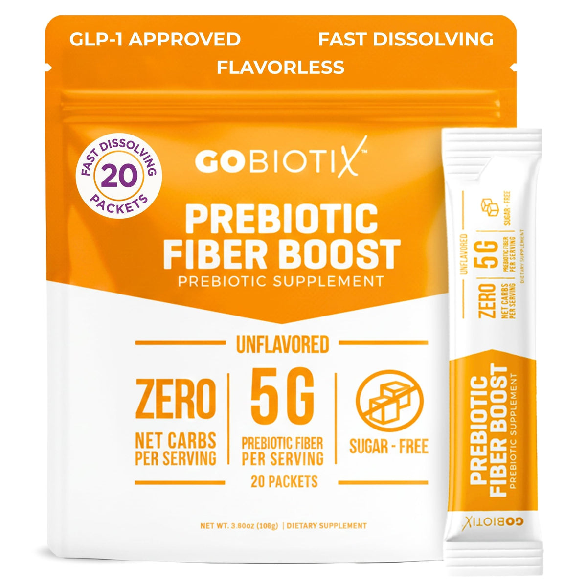 GOBIOTIX Organic Plant-Based Fibre Powder packaging front view