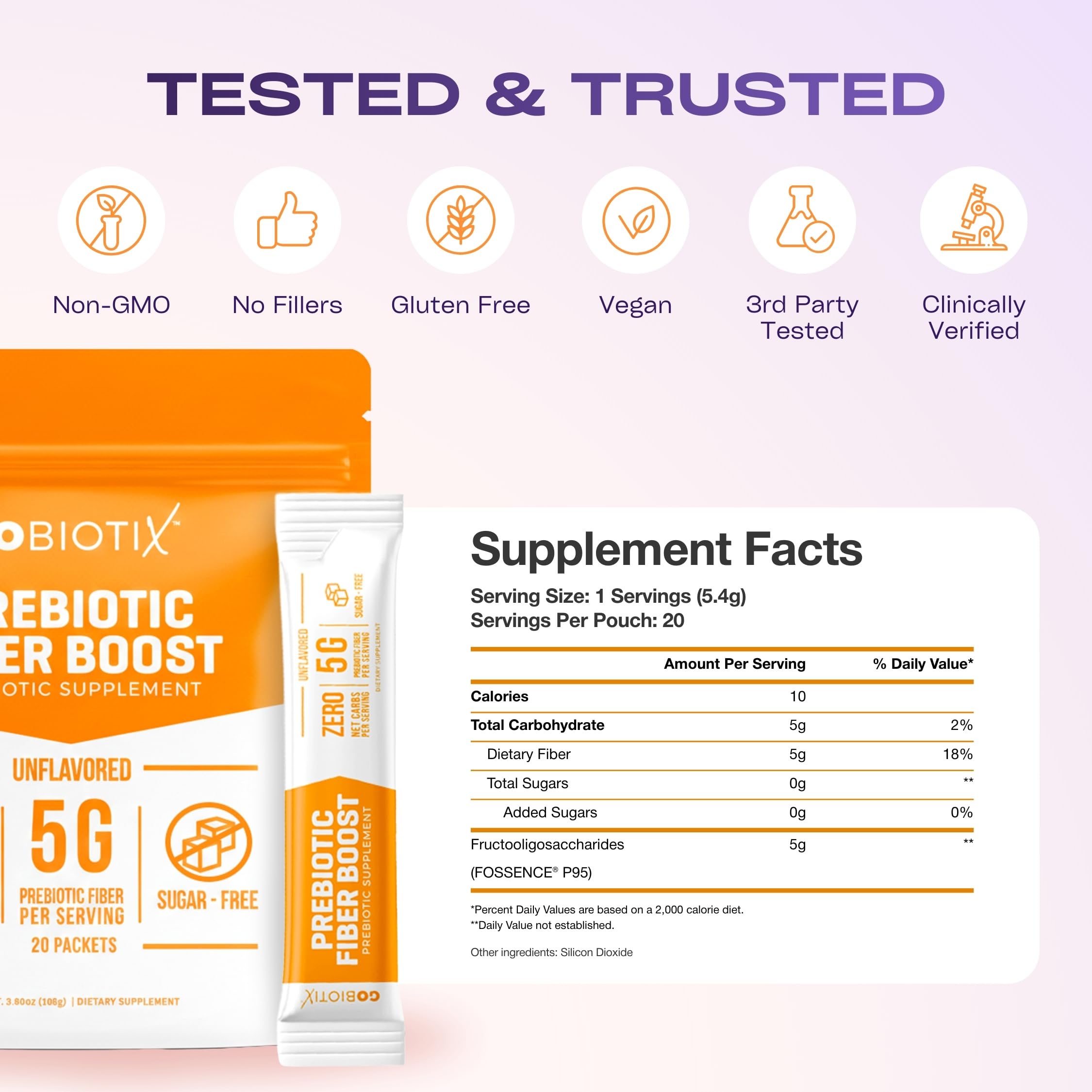 GOBIOTIX Organic Plant-Based Fibre Powder with measuring scoop