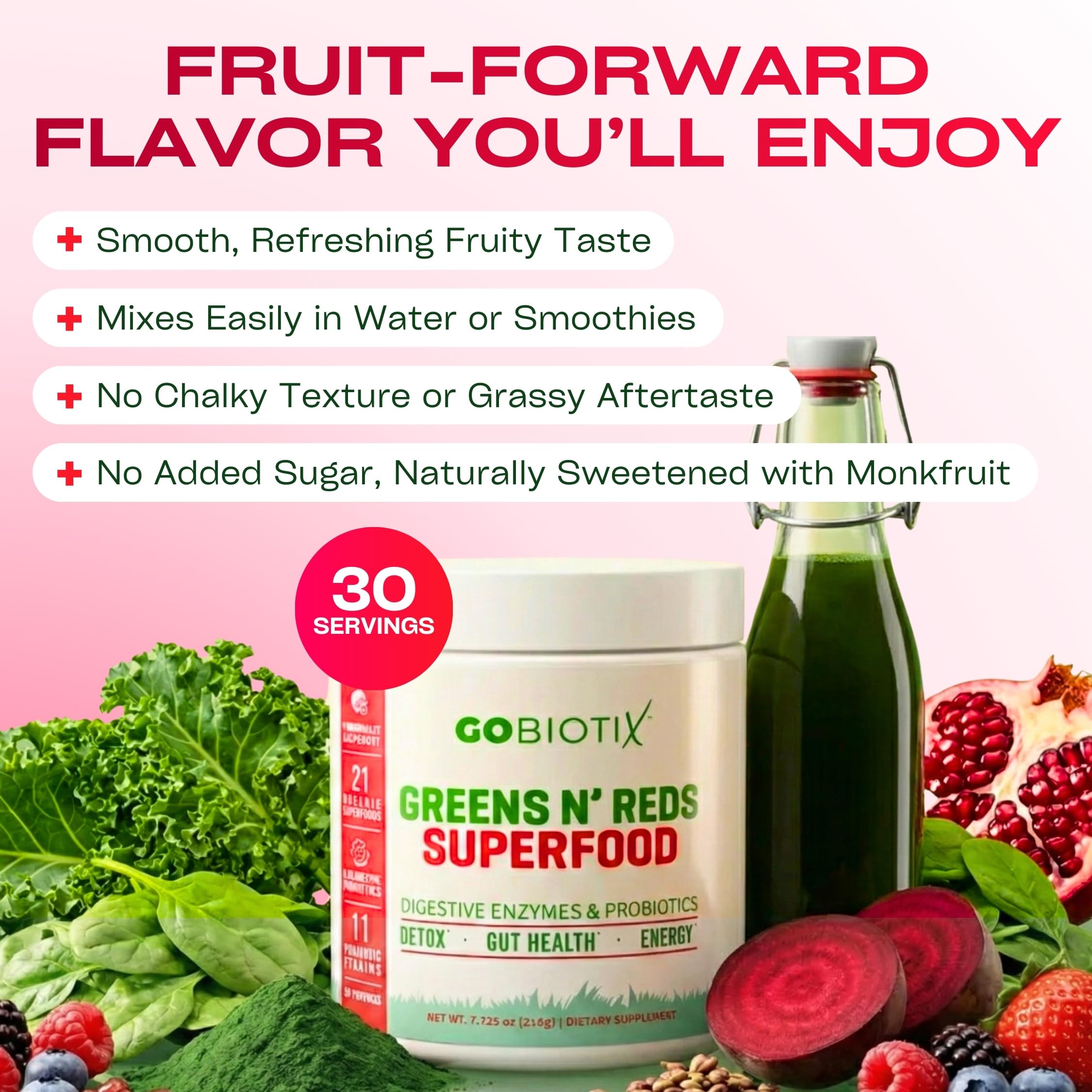 GOBIOTIX Spirulina Superfood Powder 219g Mango flavour
