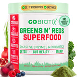 GOBIOTIX Spirulina Superfood Powder 219g Pomegranate Raspberry front view
