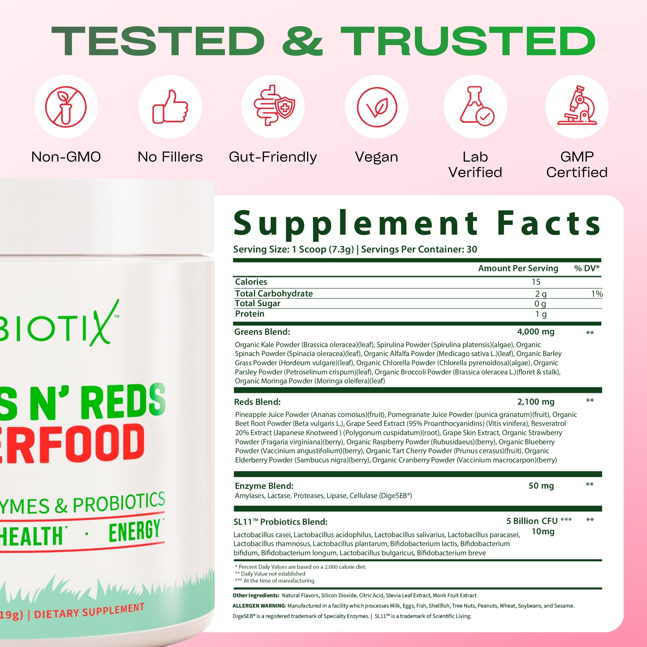 GOBIOTIX Super Greens Powder 1-month supply