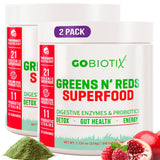 GOBIOTIX Super Greens Powder front view with packaging