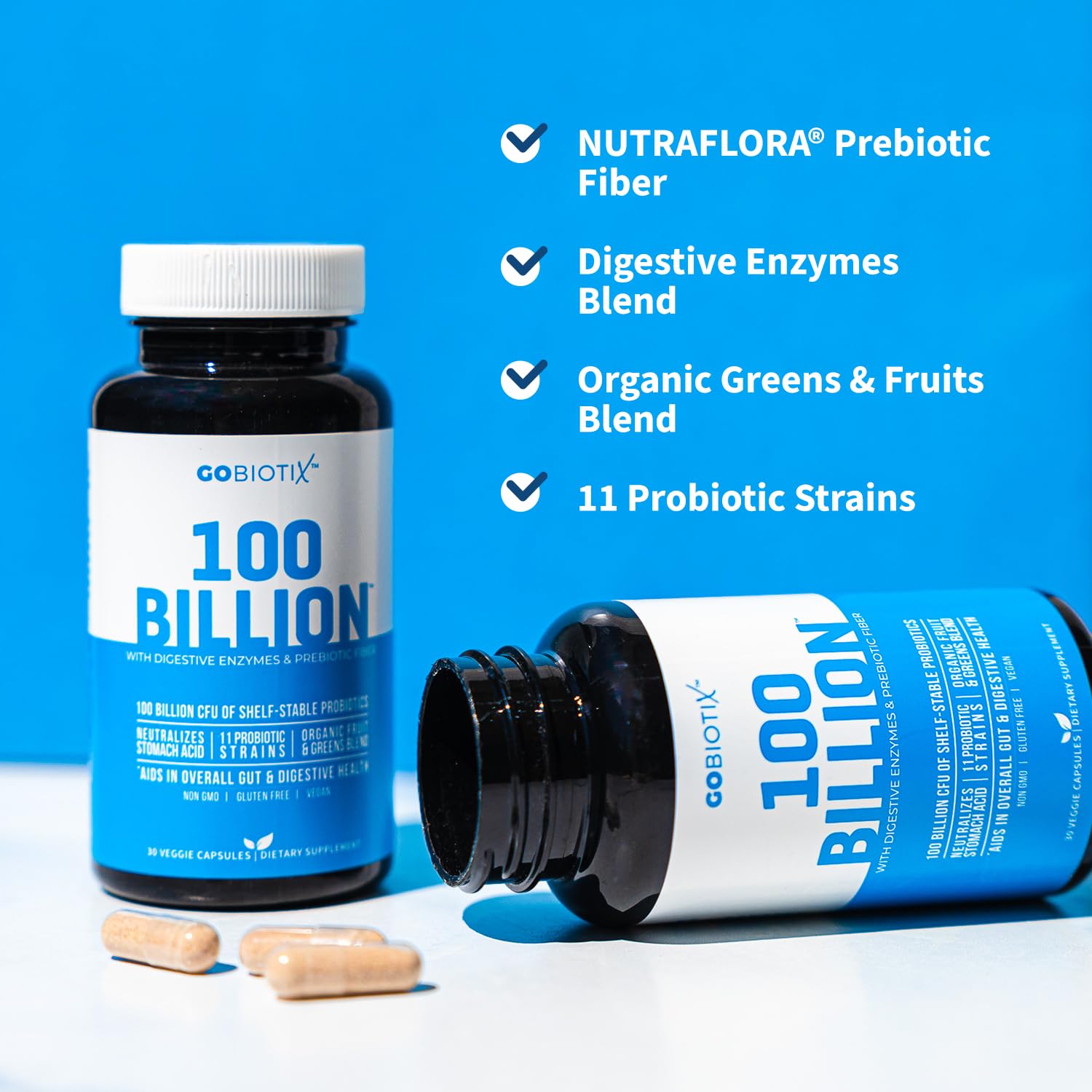 GOBIOTIX supplement capsules on a wooden table