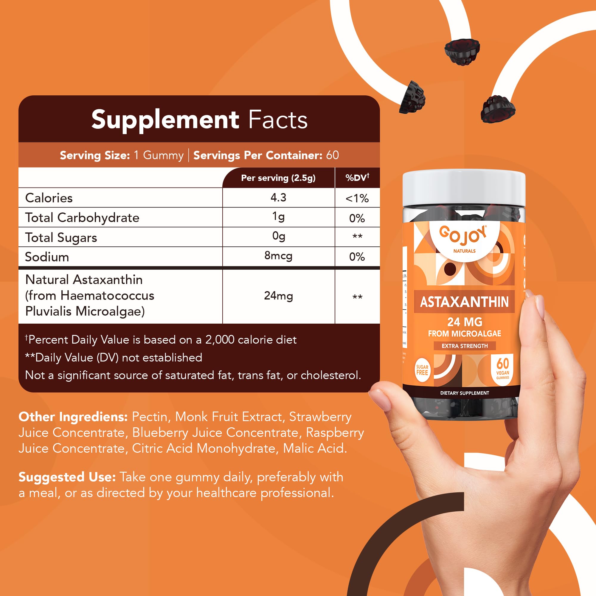 GOJOY NATURALS Astaxanthin Gummies close-up of gummy texture