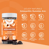 GOJOY NATURALS Astaxanthin Gummies in a hand for size reference