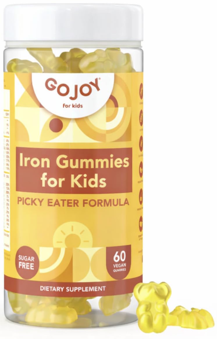 GOJOY NATURALS Iron Gummies for Kids front view with pineapple flavour packaging