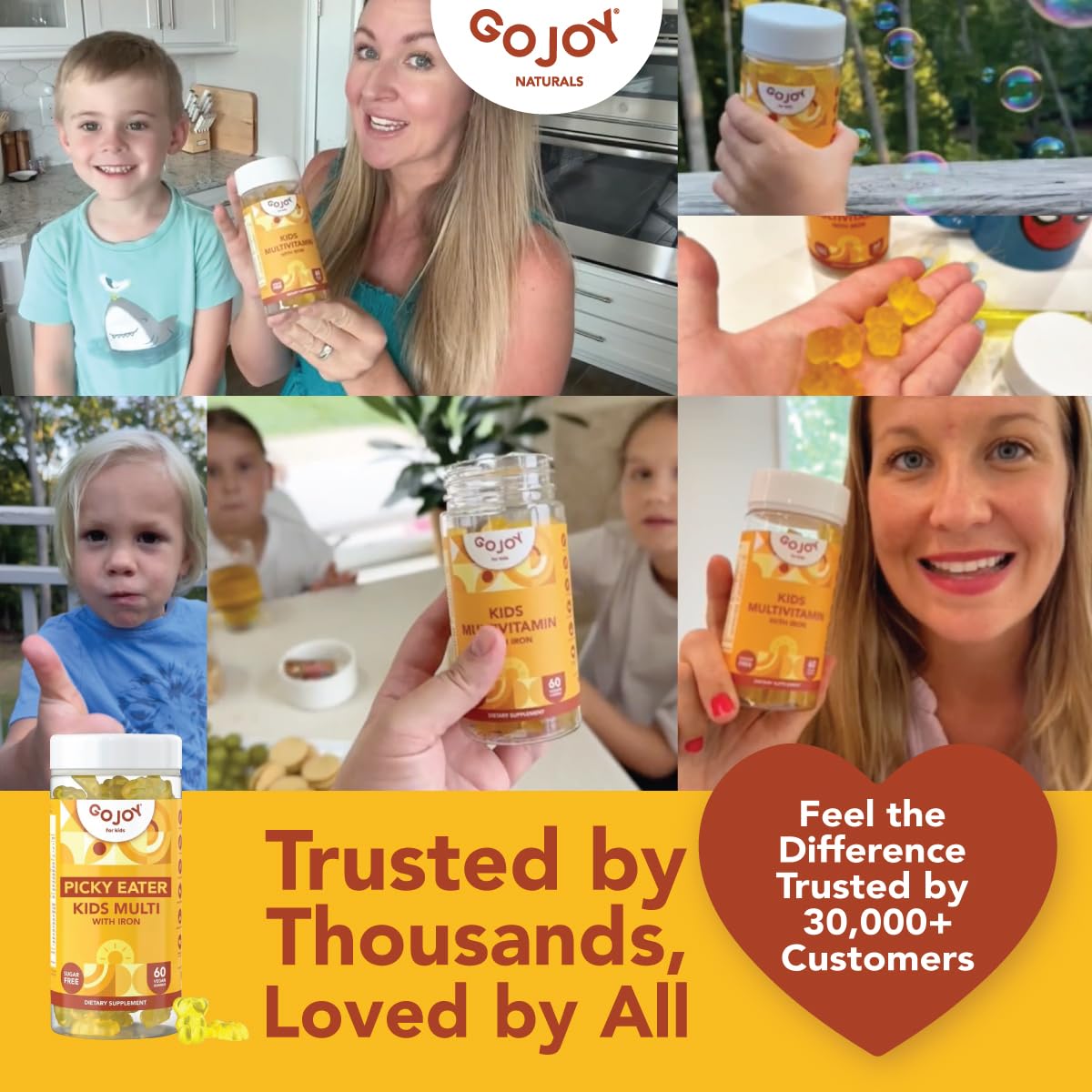 GOJOY NATURALS Iron Gummies for Kids side view showing gummy texture