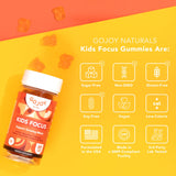 GOJOY NATURALS Kids’ Focus Gummies close-up of orange flavour