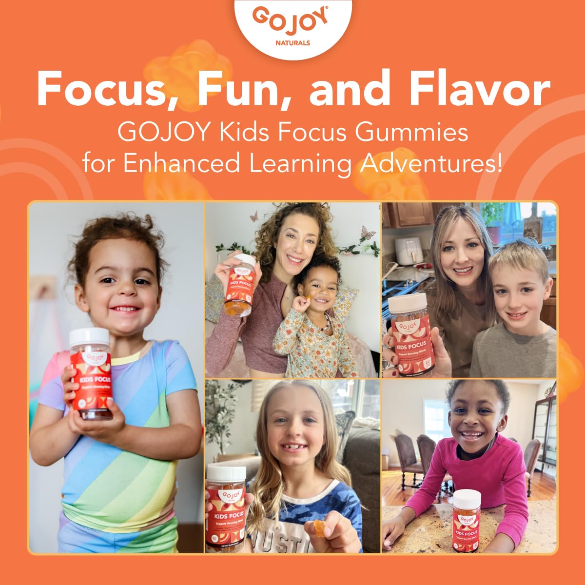 GOJOY NATURALS Kids’ Focus Gummies showing gummy texture