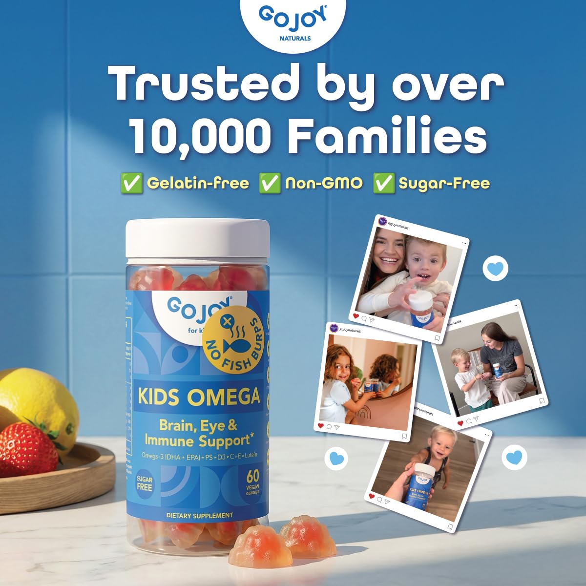 GOJOY NATURALS Omega-3 Gummies for Kids close-up of gummies