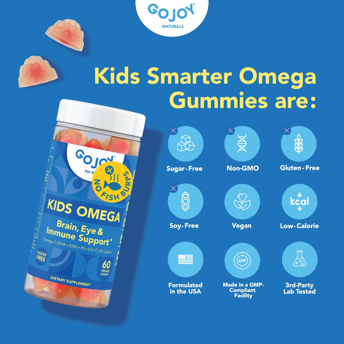 GOJOY NATURALS Omega-3 Gummies for Kids serving size details