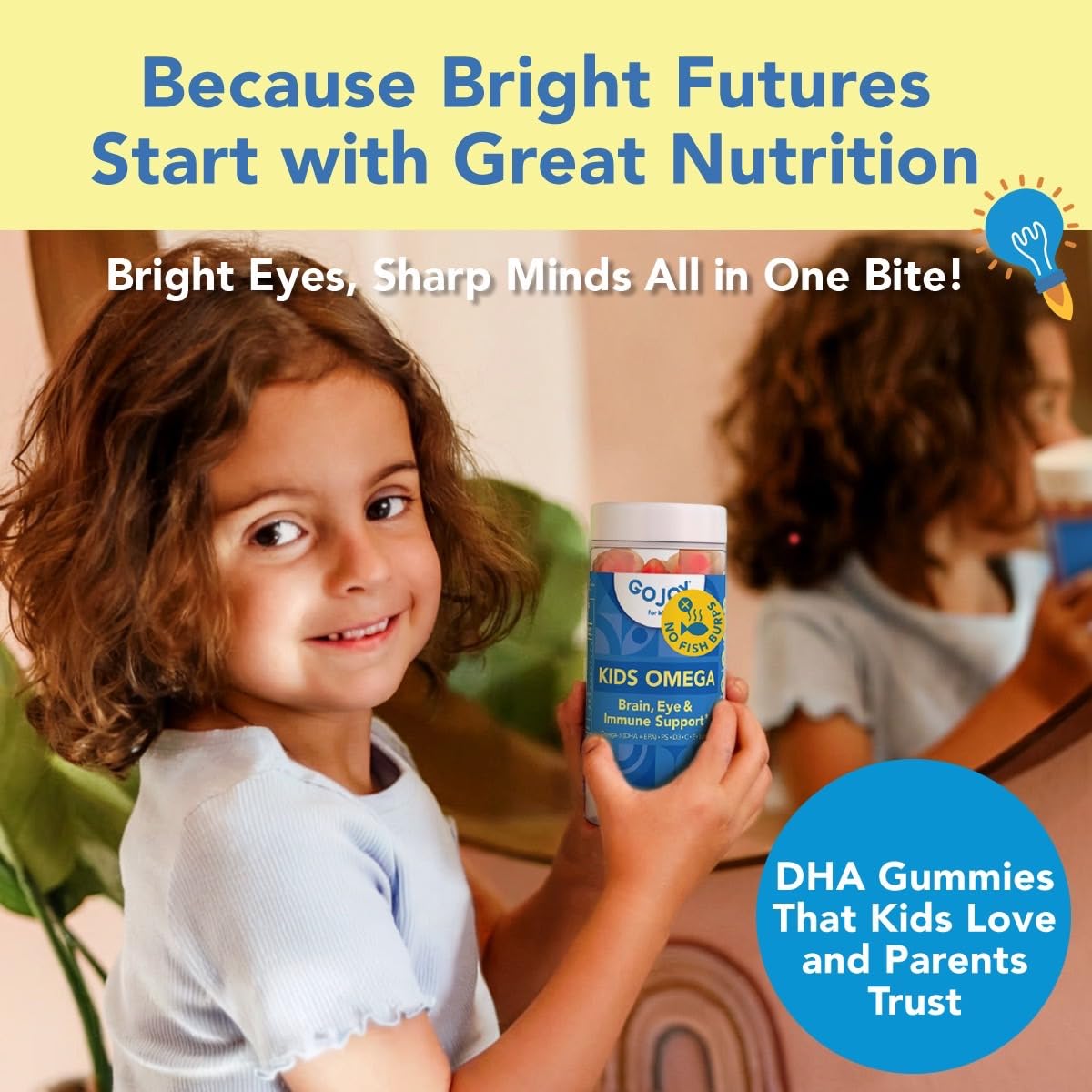 GOJOY NATURALS Omega-3 Gummies for Kids side view of gummies