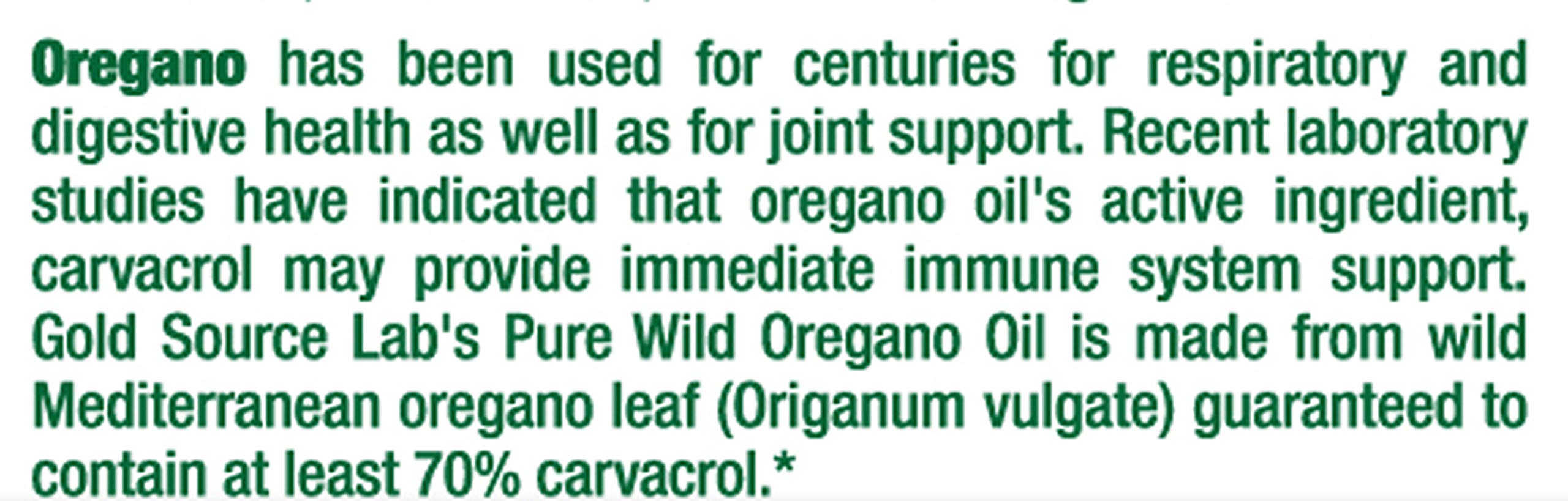 Gold Source Labs Oregano Oil Capsules with measuring spoon