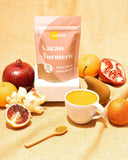 GOLDE Cacao Turmeric Superfood Latte Blend in a cup with spices