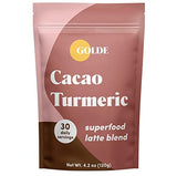 GOLDE Cacao Turmeric Superfood Latte Blend scoop with powder