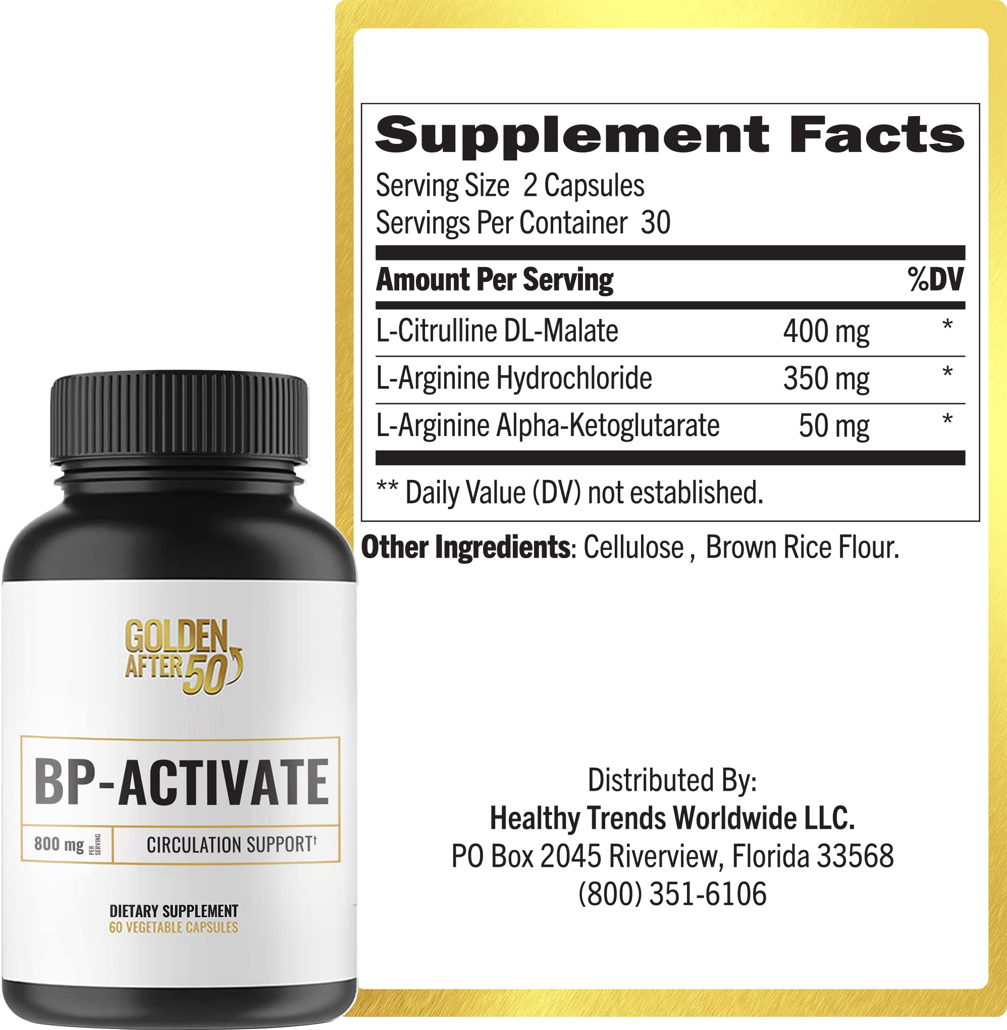 Golden After 50 BP-Activate L-Arginine Supplement side view