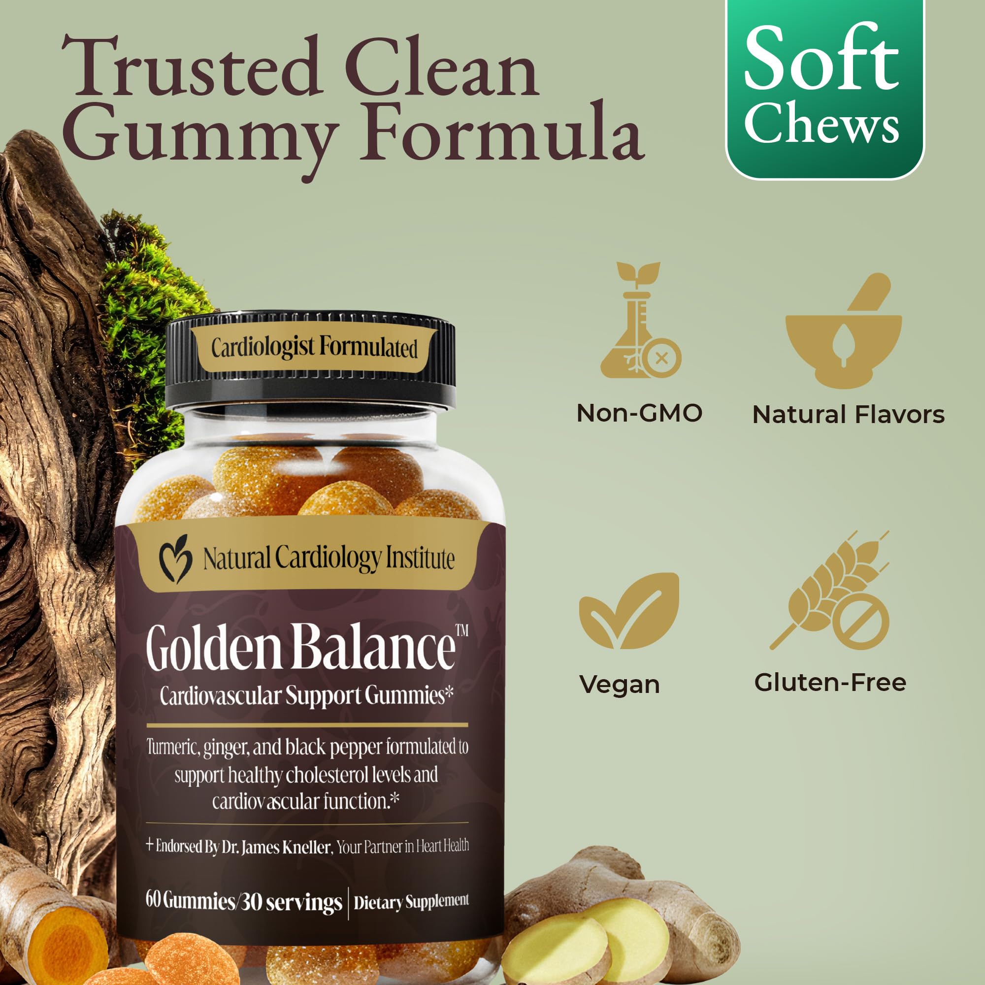 Golden Balance Turmeric Gummies side view of bottle