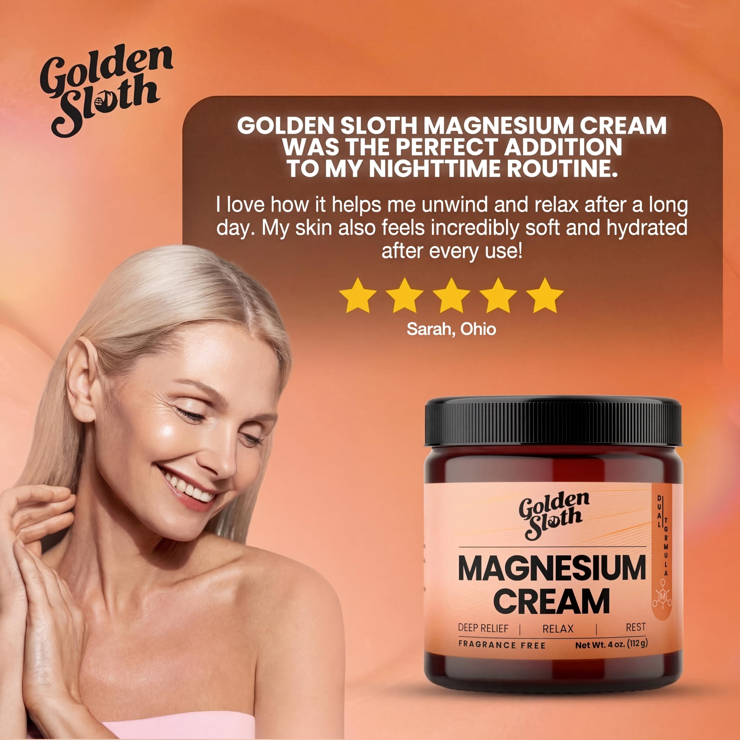 Golden Sloth Magnesium Cream 475mg ingredients list