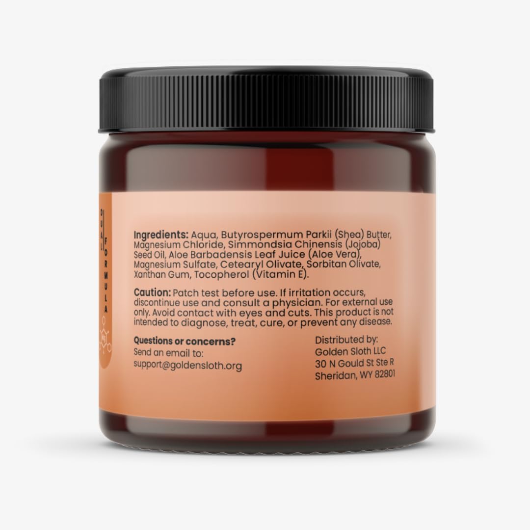 Golden Sloth Magnesium Cream 475mg jar open