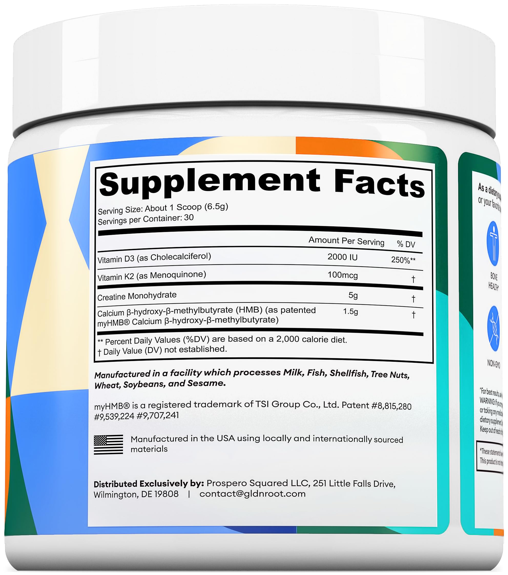 GoldenRoot Creatine Monohydrate + HMB supplement in use during workout