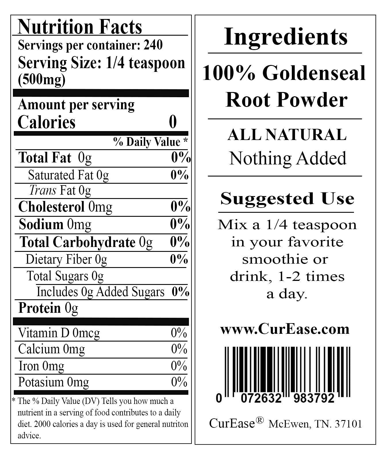 Goldenseal Root Powder in a bowl with a spoon