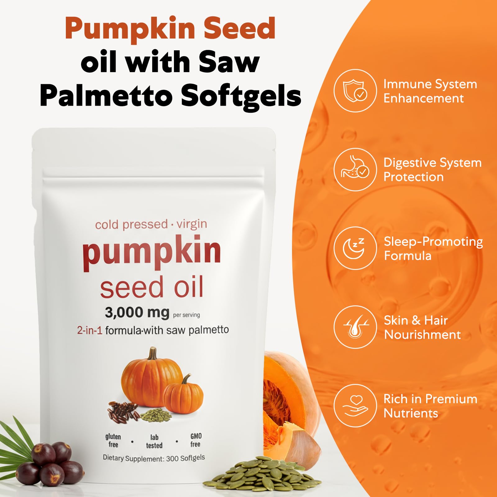 Goldium Pumpkin Seed Oil Supplement softgel capsules