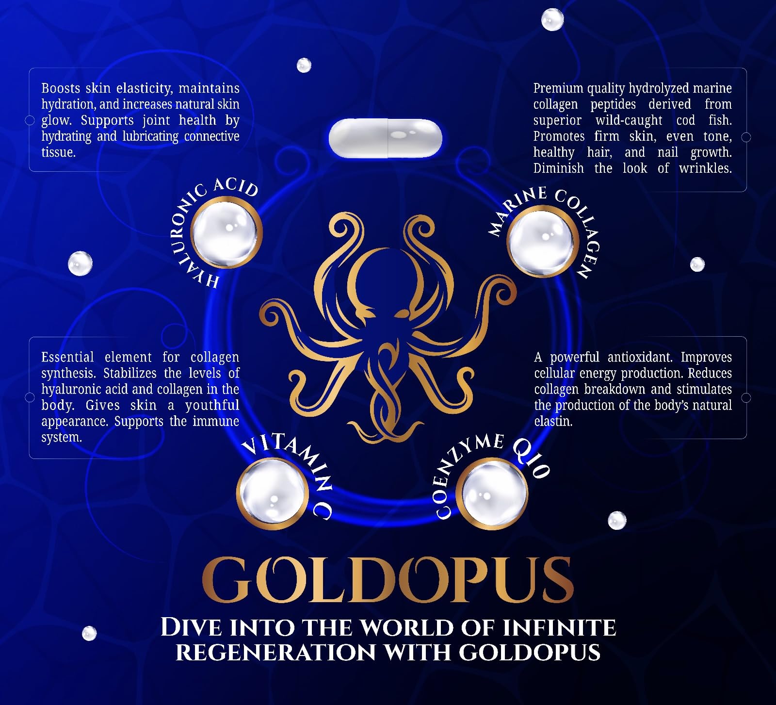 GOLDOPUS Collagen Pearls with a measuring spoon