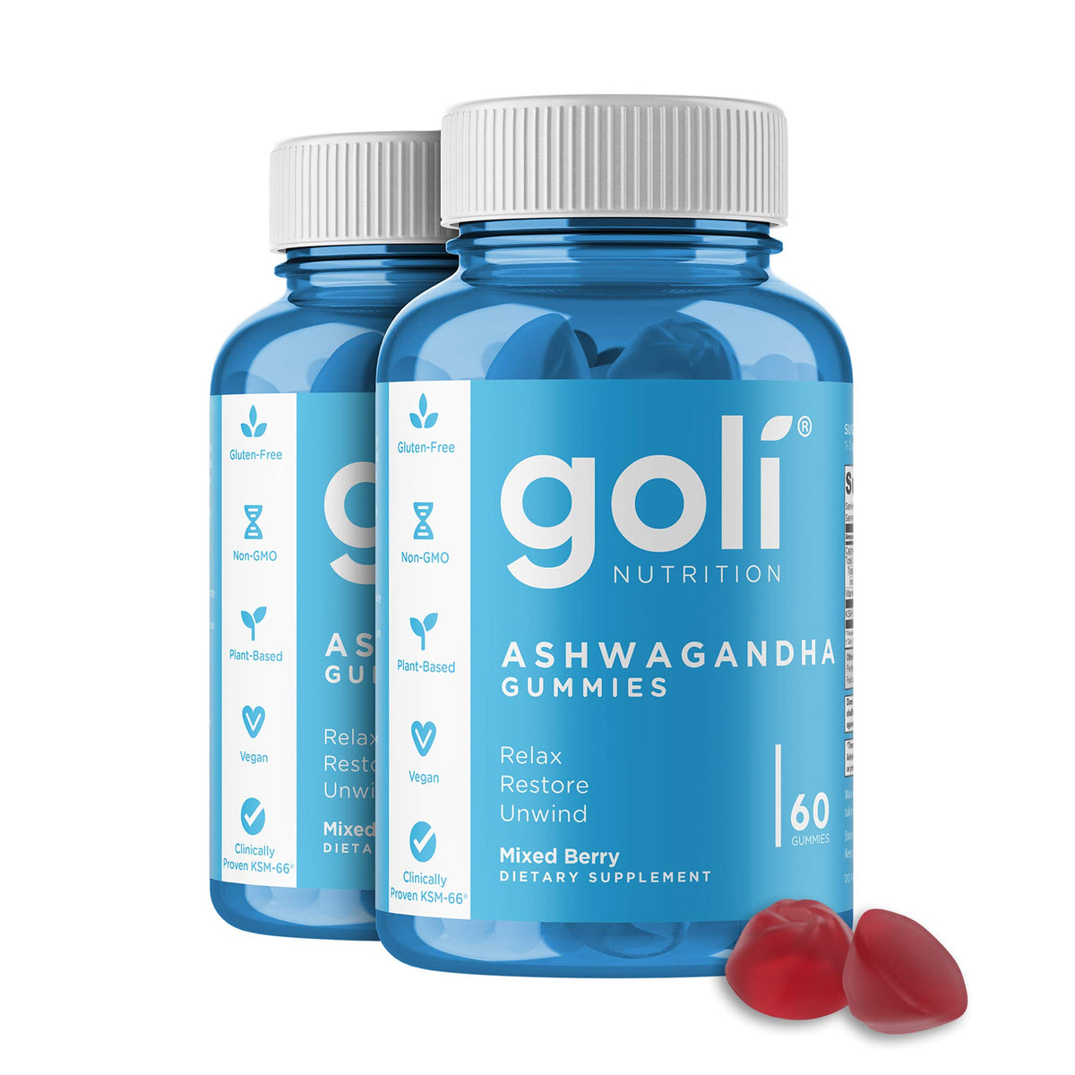 Goli Ashwagandha Gummies 60 Count bottle front view
