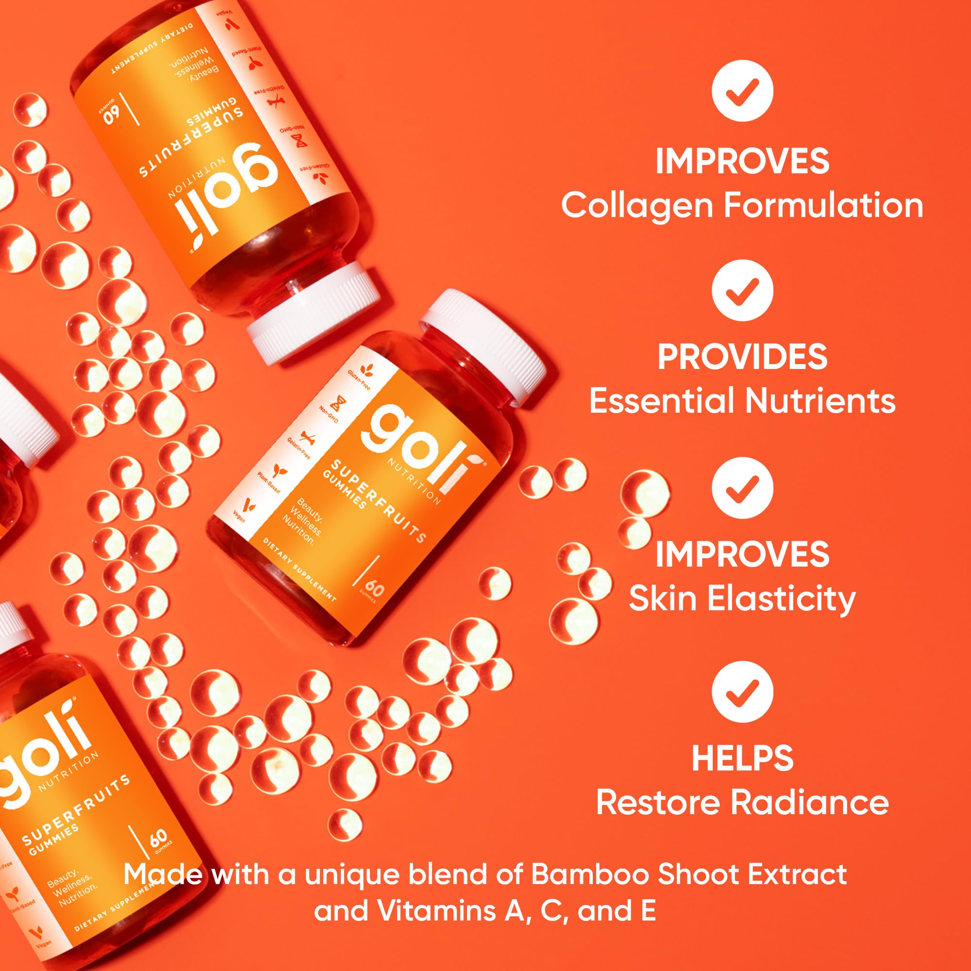 Goli Collagen Gummies showing serving size of 2 gummies