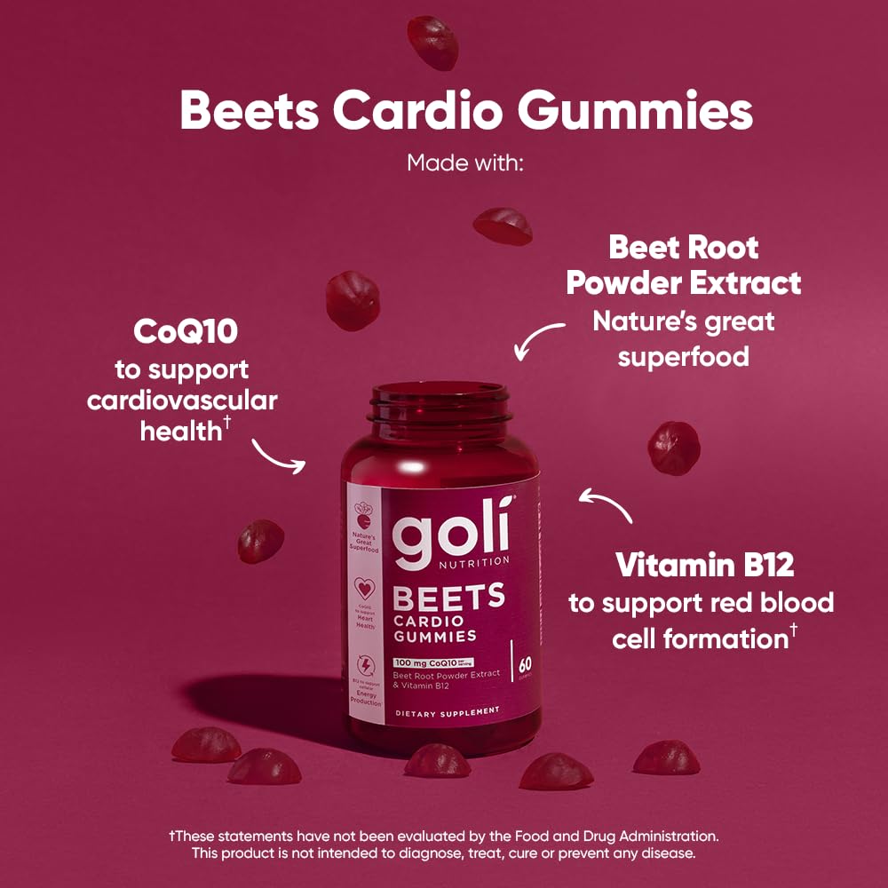 Goli CoQ10 Supplement 630g side view showing ingredients