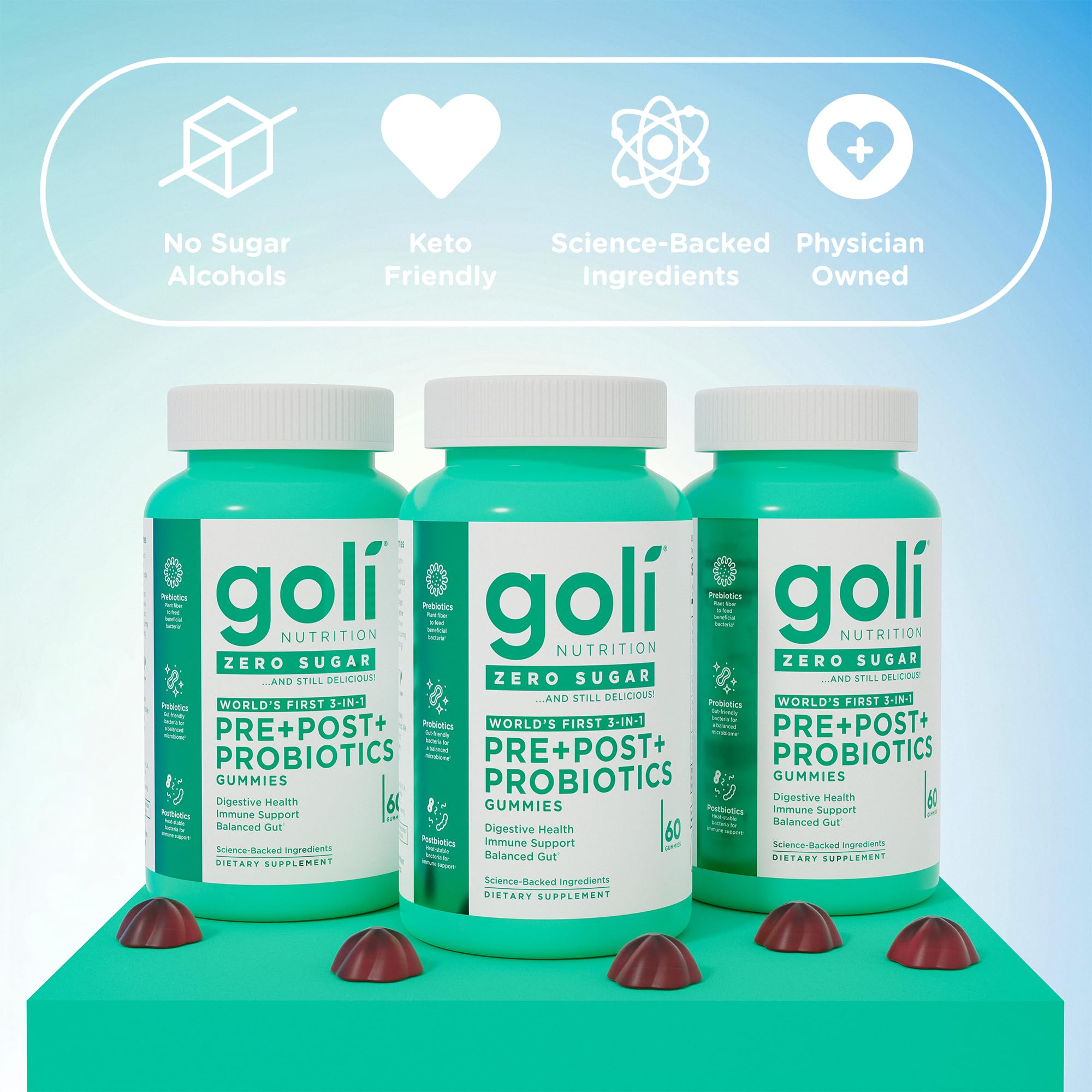 Goli Probiotic Capsules lifestyle scene on kitchen counter