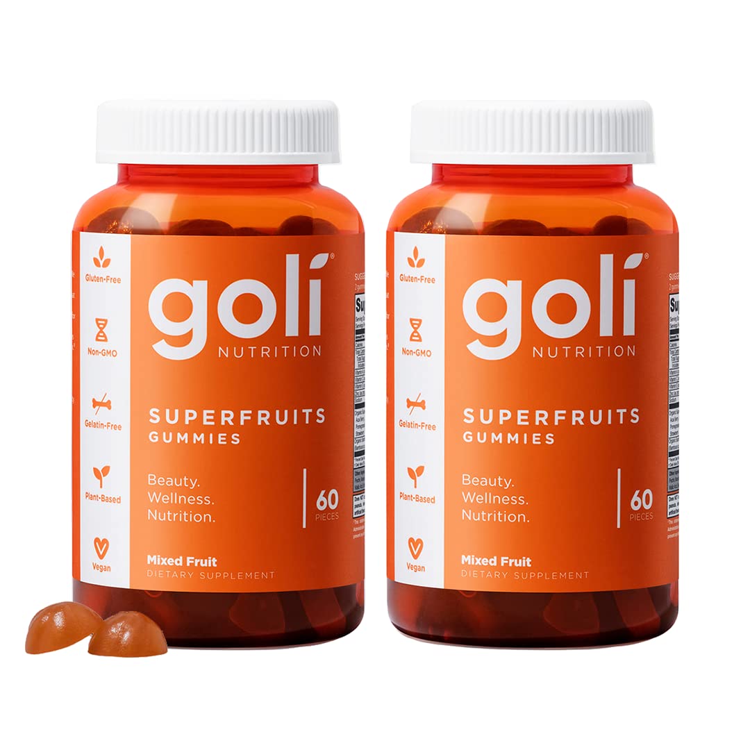 Goli Superfruits Gummies 60 count bottle front view