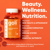 Goli Superfruits Gummies ingredients list on the back
