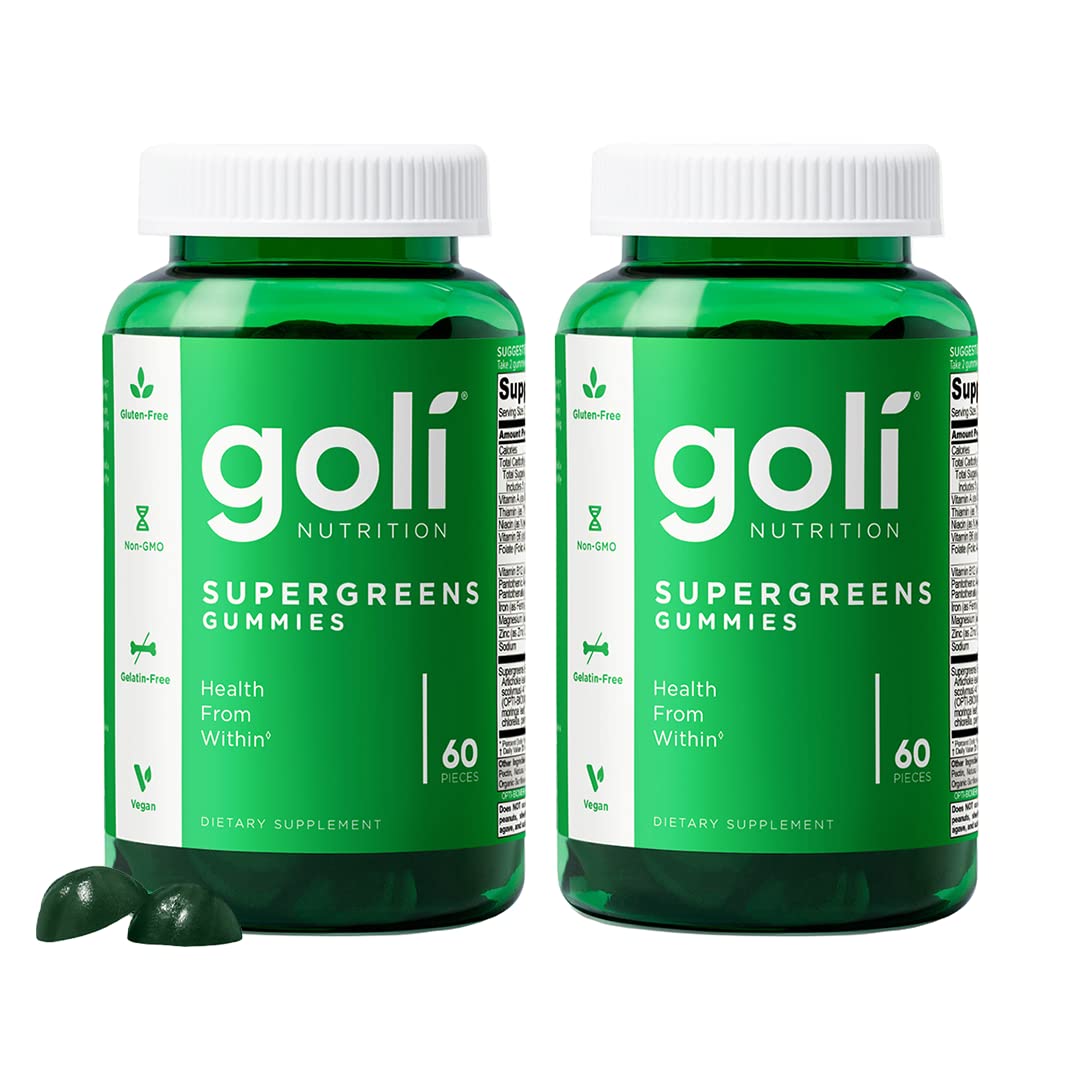 Goli Supergreens Gummies 60 count front view