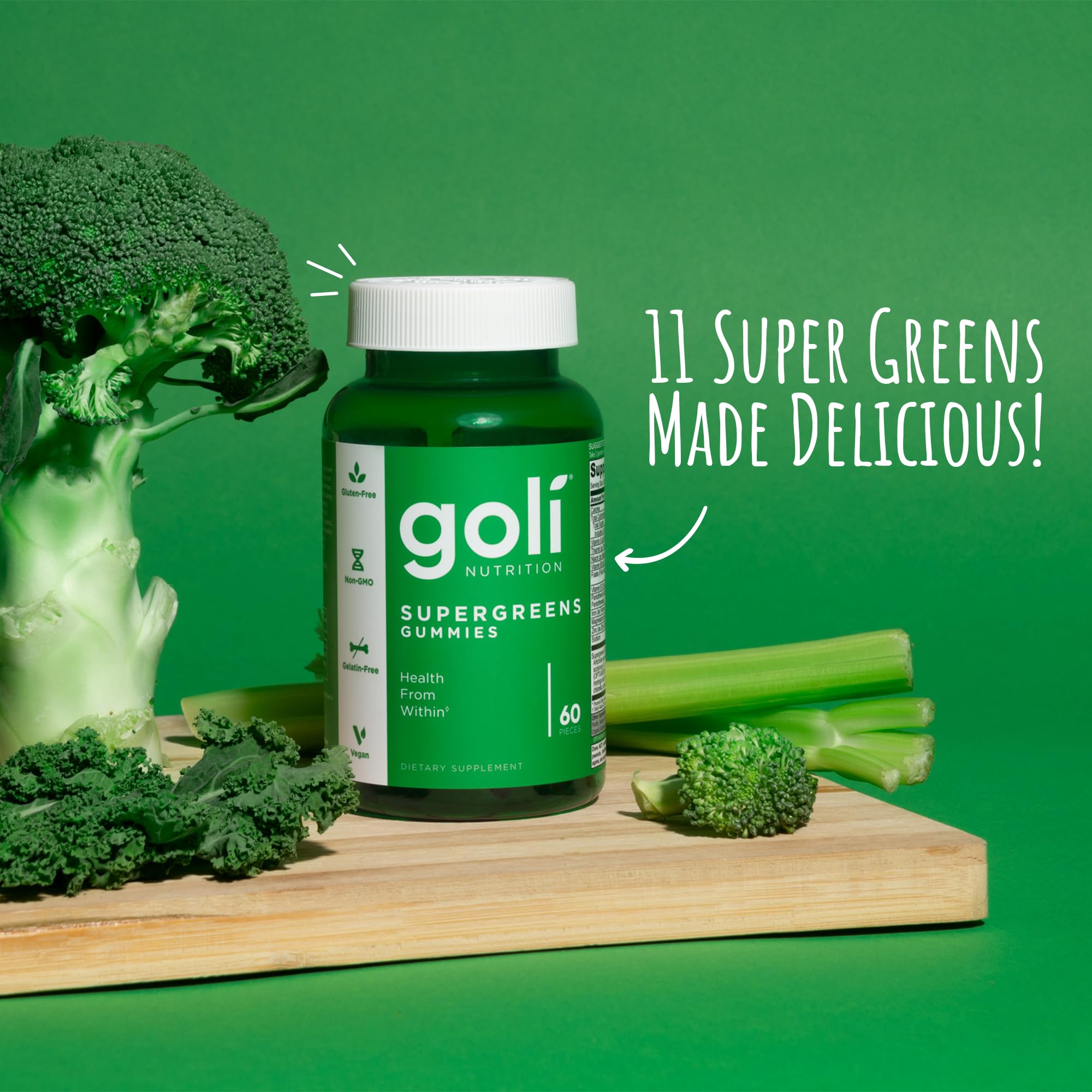 Goli Supergreens Gummies showing gummy texture