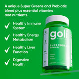 Goli Supergreens Gummies showing individual gummy