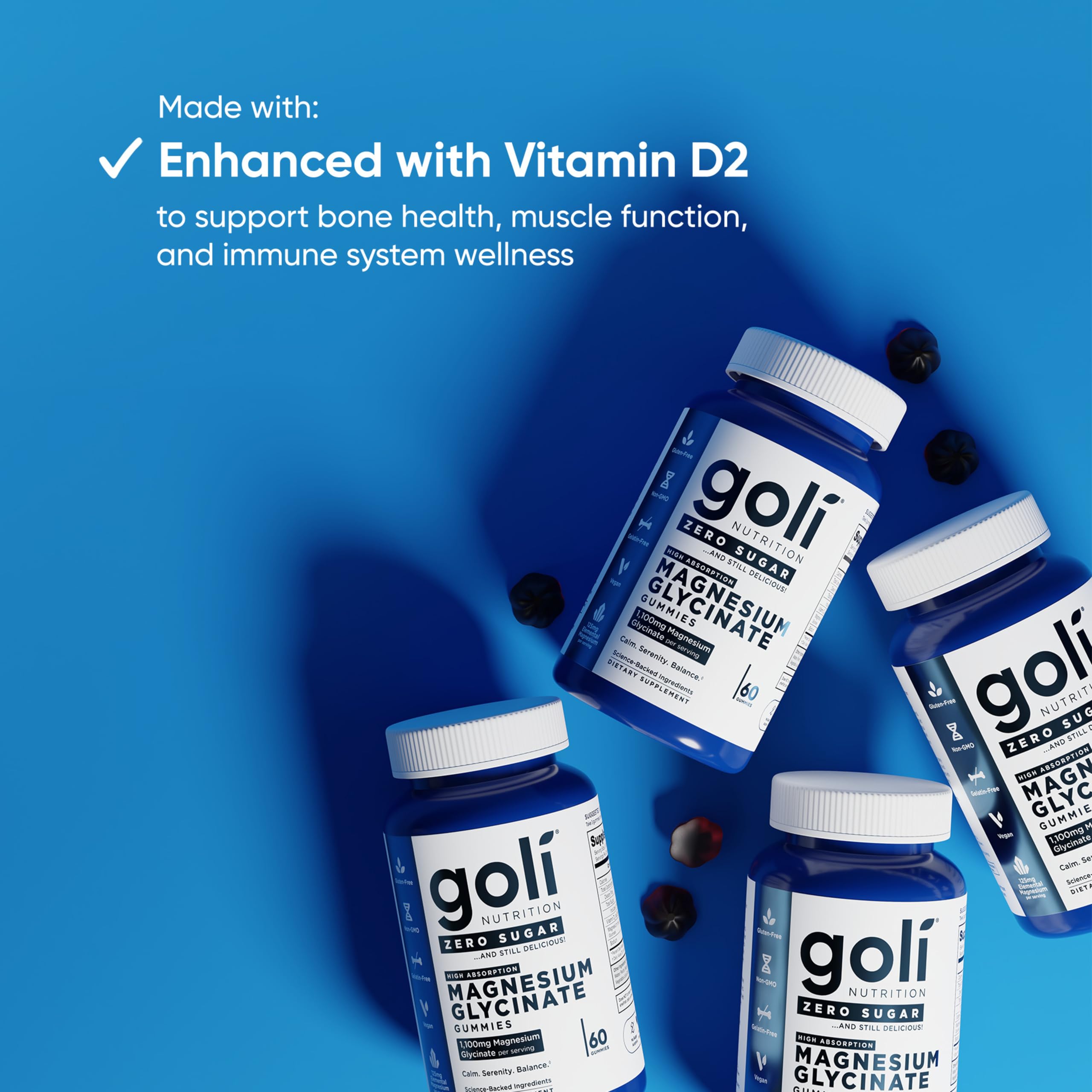 Goli Vegan Gummies 210g on a wooden table