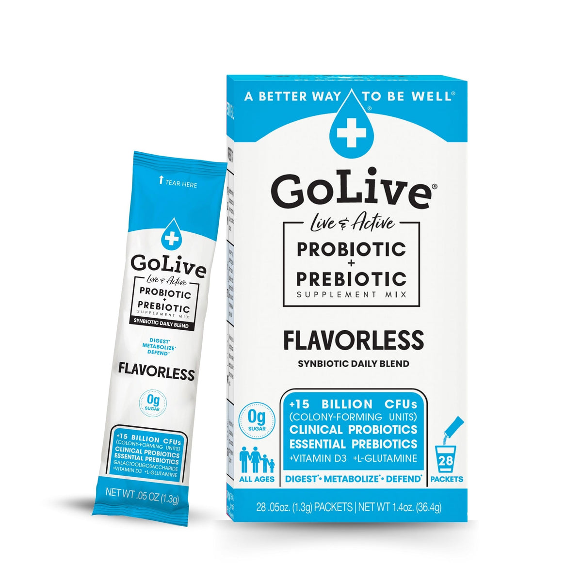 GoLive Probiotic Supplement 28 Packets front view