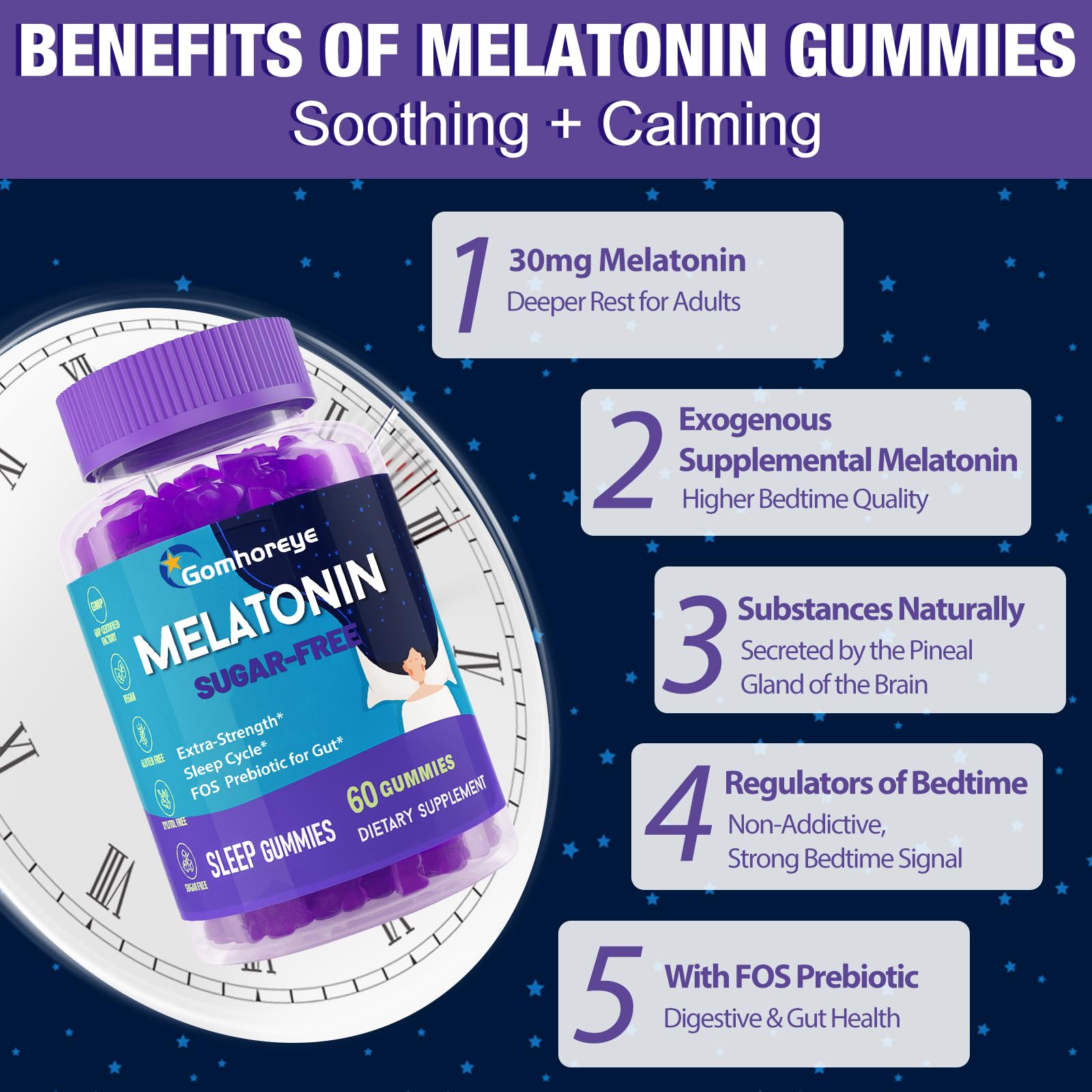 Gomhoreye Melatonin Gummies Extra Strength bottle with label