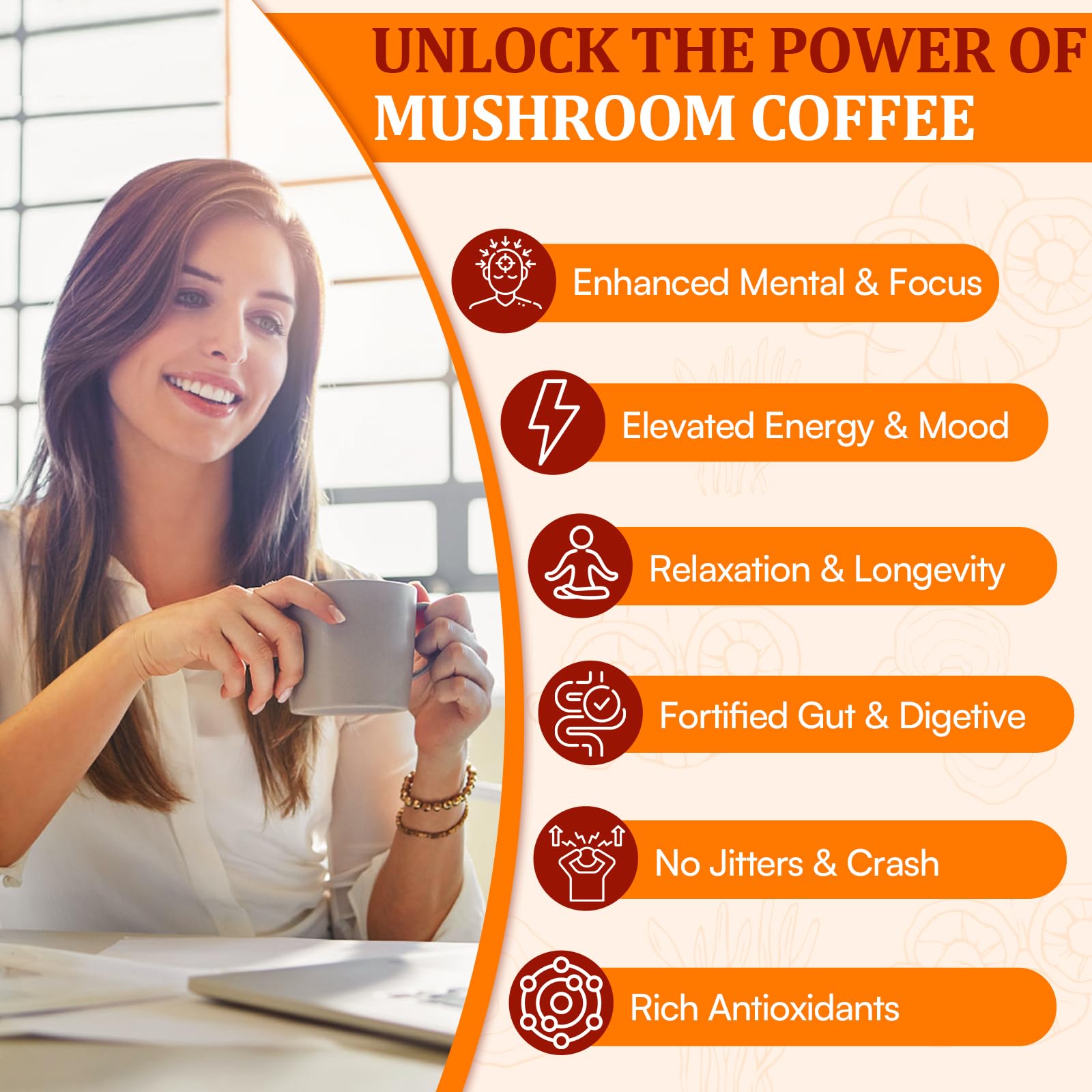 Gomhoreye Organic 11 Mushroom Coffee Blend brewed cup