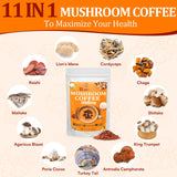 Gomhoreye Organic 11 Mushroom Coffee Blend ingredients list