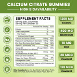 GONGOTA Calcium Citrate Gummies with fruits background